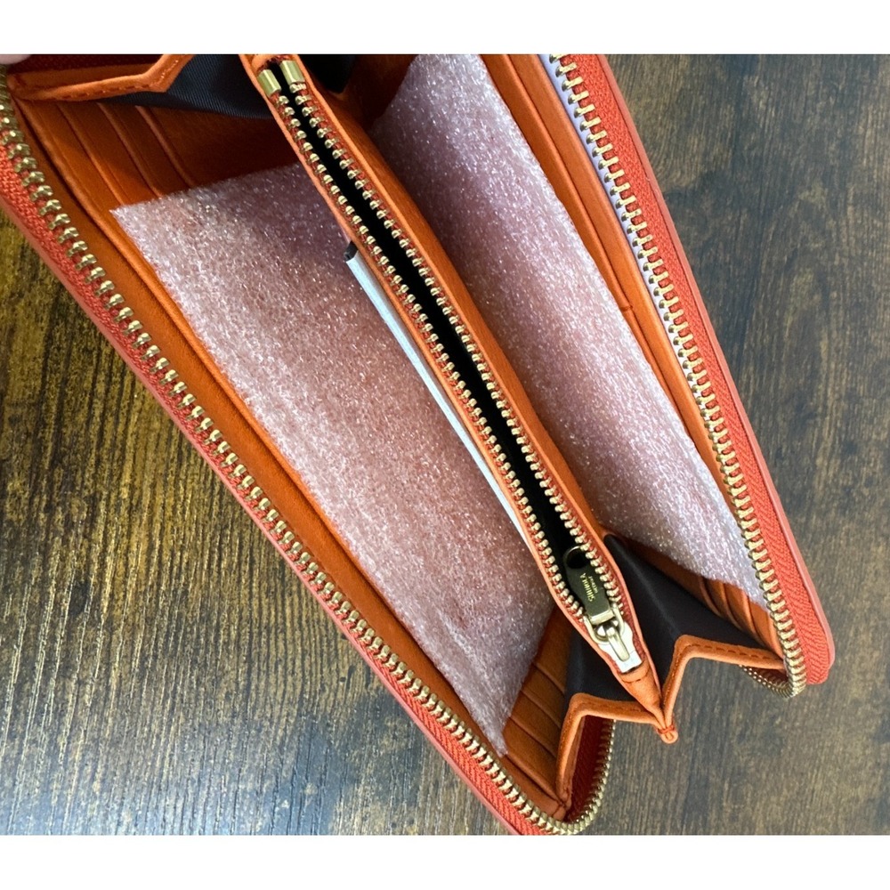 Shinola Detroit The Pocket Zip Wallet in Bold Orange Leather NEW $295 MSRP - Picture 12 of 16